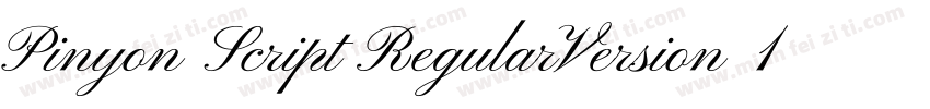 Pinyon Script RegularVersion 10字体转换